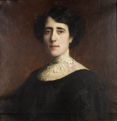 Portrait of a Lady with Lace Collar by Franz von Stuck